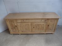 Large 2 Metre Antique Pine 4 Door Dresser Base / TV Stand to wax / paint (4 of 8) Large 2 Metre Antique Pine 4 Door Dresser Base / TV Stand to wax / paint (4 of 8)