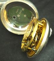 Antique Silver Pair Case Pocket Watch Fusee Verge Escapement Key Wind Enamel Dial (7 of 10) Antique Silver Pair Case Pocket Watch Fusee Verge Escapement Key Wind Enamel Dial (7 of 10)