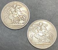 Victorian Silver Crowns 1891 '2 of' (2 of 2) Victorian Silver Crowns 1891 '2 of' (2 of 2)