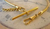 Vintage Pocket Watch Chain 1970s 12ct Gold Plated Snake Link Albert With T Bar (5 of 7) Vintage Pocket Watch Chain 1970s 12ct Gold Plated Snake Link Albert With T Bar (5 of 7)