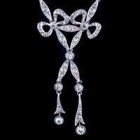 Antique Edwardian Paste Lavaliere Bow Necklace Silver c.1905 (3 of 8) Antique Edwardian Paste Lavaliere Bow Necklace Silver c.1905 (3 of 8)