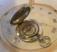 Antique Pocket Watch Chain Compass Fob 1910 Edwardian French Silver Nickel Fob (2 of 8) Antique Pocket Watch Chain Compass Fob 1910 Edwardian French Silver Nickel Fob (2 of 8)