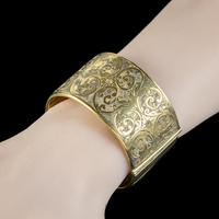 Antique Victorian Engraved Cuff Bangle Silver Gold Gilt c.1880 (3 of 5) Antique Victorian Engraved Cuff Bangle Silver Gold Gilt c.1880 (3 of 5)