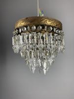 Pair of French 1930s Flush Ceiling Crystal & Brass Ceiling Lights, Rewired (4 of 9) Pair of French 1930s Flush Ceiling Crystal & Brass Ceiling Lights, Rewired (4 of 9)