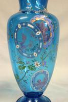 Pair of Antique Pale Blue Glass Decorated Vases (4 of 8) Pair of Antique Pale Blue Glass Decorated Vases (4 of 8)