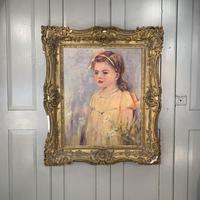 Antique oil painting portrait of young girl in ornate gesso frame signed William Patrick (3 of 8) Antique oil painting portrait of young girl in ornate gesso frame signed William Patrick (3 of 8)