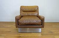 Vintage 1970s Leather & Brushed Steel Armchair by Roche Bobois (2 of 13) Vintage 1970s Leather & Brushed Steel Armchair by Roche Bobois (2 of 13)