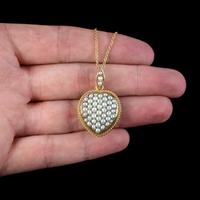 Antique Victorian Natural Pearl Heart Pendant Necklace 18ct Gold Circa 1880 (2 of 7) Antique Victorian Natural Pearl Heart Pendant Necklace 18ct Gold Circa 1880 (2 of 7)