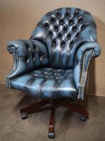 Directors Blue Leather Chesterfield Captains Office Chair (12 of 12) Directors Blue Leather Chesterfield Captains Office Chair (12 of 12)