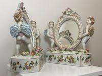 Pair of Small Dresden Victorian Style Porcelain Cherub Table Mirrors (46 of 60) Pair of Small Dresden Victorian Style Porcelain Cherub Table Mirrors (46 of 60)