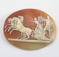 Very Fine Unmounted Carved Shell Angel of Peace Cameo - 4 Horse Chariot 19th Century (4 of 6) Very Fine Unmounted Carved Shell Angel of Peace Cameo - 4 Horse Chariot 19th Century (4 of 6)