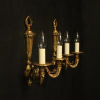 French Pair Of Gilded Bronze Twin Arm Wall Lights (10 of 10) French Pair Of Gilded Bronze Twin Arm Wall Lights (10 of 10)