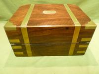 Brass Bound Walnut Writing Box - Secret Drawer - Original Leather c.1850 (8 of 14) Brass Bound Walnut Writing Box - Secret Drawer - Original Leather c.1850 (8 of 14)
