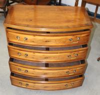 1960's Yew Wood Bow Front Chest of Drawers (3 of 4) 1960's Yew Wood Bow Front Chest of Drawers (3 of 4)