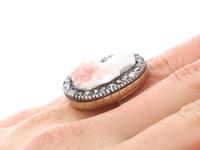 Carved Hardstone & 1.62ct Diamond, 18ct Yellow Gold Dress Ring - Antique c.1770 (8 of 9) Carved Hardstone & 1.62ct Diamond, 18ct Yellow Gold Dress Ring - Antique c.1770 (8 of 9)