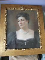 Pastel portrait of Mrs Reginald Marshall of Castlerigg Manor, Keswick, ca 1890s Pastel portrait of Mrs Reginald Marshall of Castlerigg Manor, Keswick, ca 1890s
