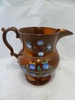 Charming 19th Century Copper Lustre Floral Jug (3 of 7) Charming 19th Century Copper Lustre Floral Jug (3 of 7)