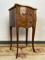 French Marquetry Bedside Tables Cabinets With Marble Tops Louis XVI Bombe Style (4 of 10) French Marquetry Bedside Tables Cabinets With Marble Tops Louis XVI Bombe Style (4 of 10)