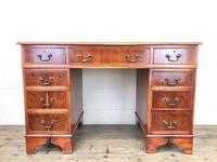 Reproduction Yew Wood Kneehole Desk (3 of 12) Reproduction Yew Wood Kneehole Desk (3 of 12)