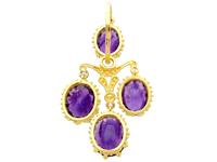 9.15ct Amethyst & 21ct Yellow Gold Chandelier Earrings - Antique c.1895 (5 of 9) 9.15ct Amethyst & 21ct Yellow Gold Chandelier Earrings - Antique c.1895 (5 of 9)