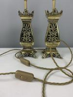 Pair Of Victorian Pierced Brass Table Lamps; Rewired And Pat Tested (8 of 10) Pair Of Victorian Pierced Brass Table Lamps; Rewired And Pat Tested (8 of 10)