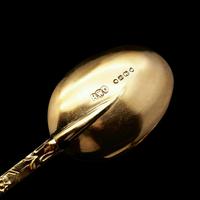 Antique Set of 4 Solid Silver Gilt Spoons with Highly Embossed Design - Henry William Curry 1871 (14 of 14) Antique Set of 4 Solid Silver Gilt Spoons with Highly Embossed Design - Henry William Curry 1871 (14 of 14)