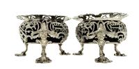 Pair of Antique Victorian Sterling Silver 'Oriental Heads' Salts 1840 (4 of 10) Pair of Antique Victorian Sterling Silver 'Oriental Heads' Salts 1840 (4 of 10)