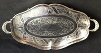 Silver Plated Serpentined Two Handle Galleried Tray (5 of 8) Silver Plated Serpentined Two Handle Galleried Tray (5 of 8)