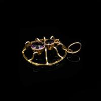 Antique Amethyst Paste 9ct Gold Spider Pendant (4 of 9) Antique Amethyst Paste 9ct Gold Spider Pendant (4 of 9)