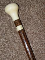 Antique Faux-ivory Pommel Topped Walking Stick with Black Palm Wood Shaft (9 of 12) Antique Faux-ivory Pommel Topped Walking Stick with Black Palm Wood Shaft (9 of 12)