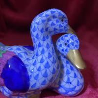 Herend Blue Fishnet Pattern Model of Two Ducks (2 of 6) Herend Blue Fishnet Pattern Model of Two Ducks (2 of 6)