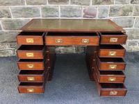 Brass Bound Mahogany Military Pedestal Desk (9 of 14) Brass Bound Mahogany Military Pedestal Desk (9 of 14)