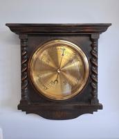 Hand Carved  Oak Barometer Signed by Samuel Child