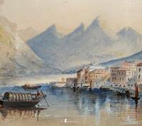 Large Lake in Italy - Beautiful 1930s Watercolour Landscape Painting (6 of 9) Large Lake in Italy - Beautiful 1930s Watercolour Landscape Painting (6 of 9)
