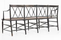 English 19th Century Regency Ebonised Cane Seat Sofa (4 of 8) English 19th Century Regency Ebonised Cane Seat Sofa (4 of 8)