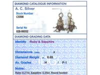 0.35ct Sapphire & 0.27ct Ruby, 14ct Yellow Gold Earrings - Antique 1880s (8 of 9) 0.35ct Sapphire & 0.27ct Ruby, 14ct Yellow Gold Earrings - Antique 1880s (8 of 9)