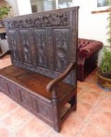 Country Oak Carved Settle Depicting Phoenix 1750 (7 of 13) Country Oak Carved Settle Depicting Phoenix 1750 (7 of 13)
