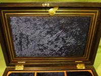 Inlaid Unisex Rosewood Jewellery Box + Tray. c1835 (4 of 12) Inlaid Unisex Rosewood Jewellery Box + Tray. c1835 (4 of 12)