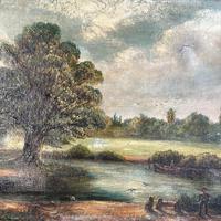 Antique English River Landscape Oil Painting After Constable Signed R Watts 1843 (4 of 10) Antique English River Landscape Oil Painting After Constable Signed R Watts 1843 (4 of 10)