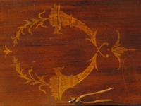 Small Inlaid Antique Corner Cupboard with Blue Interior, Lockable (4 of 14) Small Inlaid Antique Corner Cupboard with Blue Interior, Lockable (4 of 14)