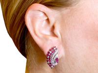 1.86ct Ruby & 0.55ct Diamond, 12ct White Gold Earrings c.1930 (9 of 9) 1.86ct Ruby & 0.55ct Diamond, 12ct White Gold Earrings c.1930 (9 of 9)