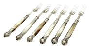 Set of 6 Antique Victorian Sterling Silver & Mother of Pearl Desert Forks 1896 (3 of 11) Set of 6 Antique Victorian Sterling Silver & Mother of Pearl Desert Forks 1896 (3 of 11)
