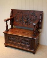 Carved Oak Monks Bench (3 of 10) Carved Oak Monks Bench (3 of 10)