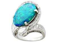 5.08ct Opal & 2.49ct Diamond, Platinum Dress Ring c.1950 (4 of 9) 5.08ct Opal & 2.49ct Diamond, Platinum Dress Ring c.1950 (4 of 9)