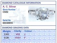 3.19ct Diamond & Platinum Solitaire Ring - Art Deco (6 of 9) 3.19ct Diamond & Platinum Solitaire Ring - Art Deco (6 of 9)