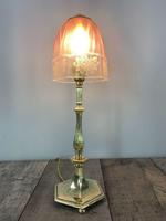 Edwardian Brass Table Lamp With Etched Shade (6 of 10) Edwardian Brass Table Lamp With Etched Shade (6 of 10)