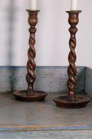 Pair of 1930's Oak Spiral Turned Candlesticks (2 of 11) Pair of 1930's Oak Spiral Turned Candlesticks (2 of 11)