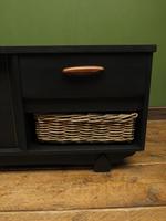 Vintage Mid Century Black Painted Sideboard, TV Cabinet with Basket, Gothic (9 of 14) Vintage Mid Century Black Painted Sideboard, TV Cabinet with Basket, Gothic (9 of 14)