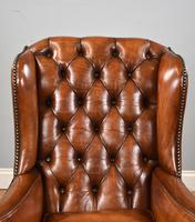 Victorian Hand Dyed Brown Leather Wing Back Armchair (7 of 13) Victorian Hand Dyed Brown Leather Wing Back Armchair (7 of 13)