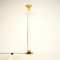 Vintage Italian Brass & Glass Floor Lamp by Max Baguara for Lamperti